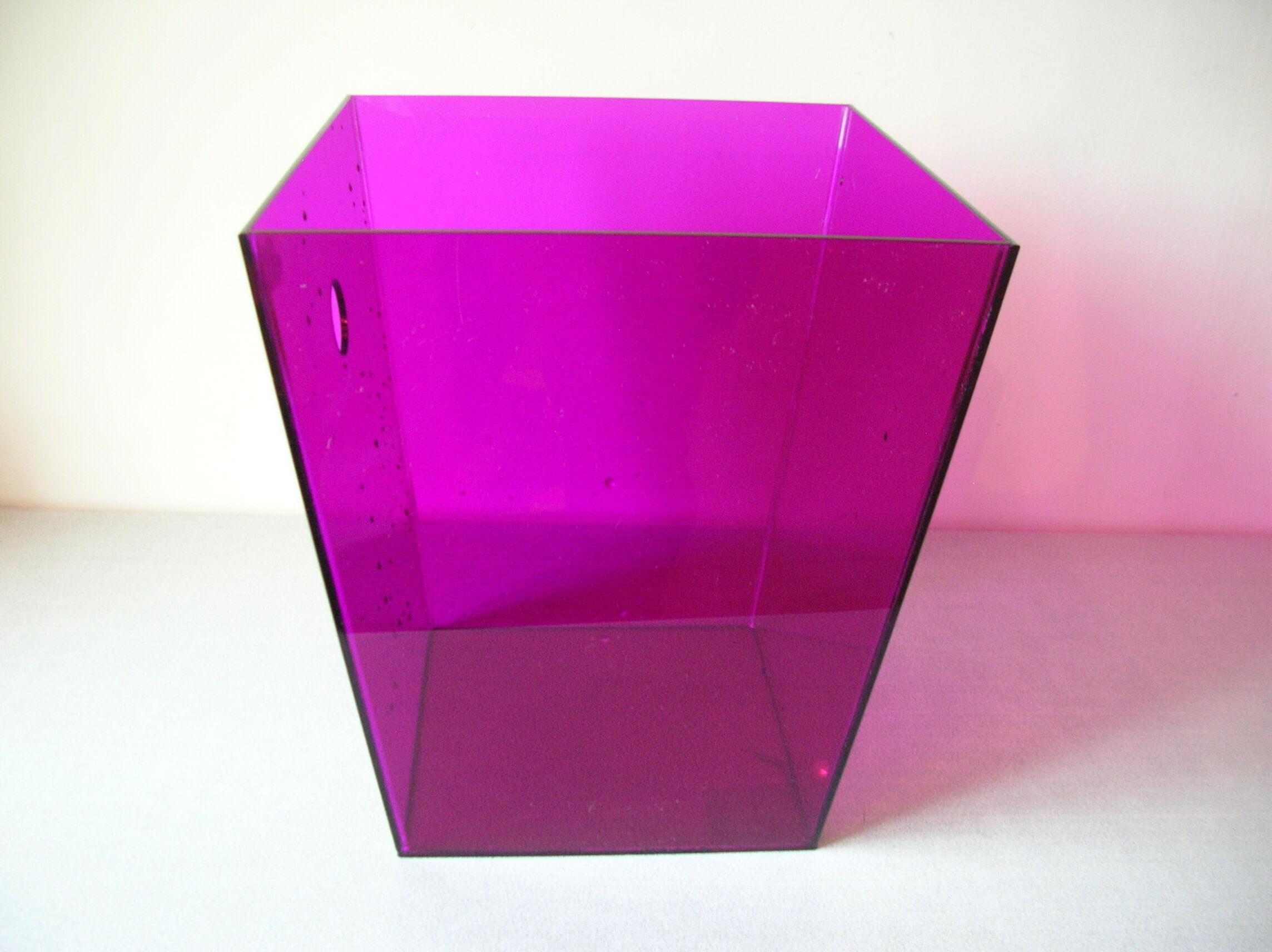 Paper basket in plexi purple eggplant transparent deco office design