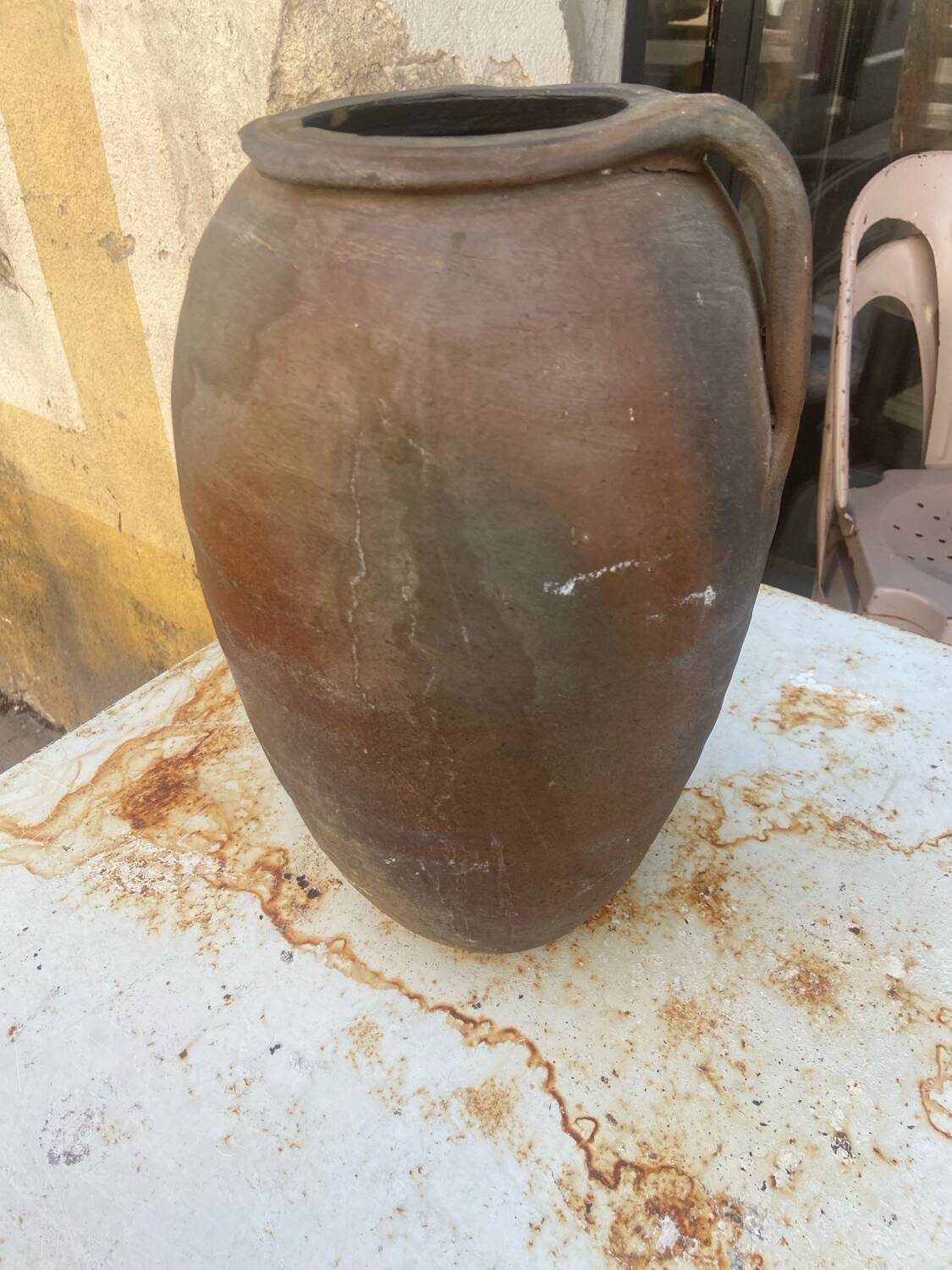 Large old terracotta vase