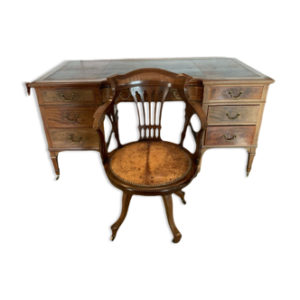 Bureau et son fauteuil tournant Angleterre XIX siècle