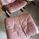 Pair of Scandinavian armchairs and ottoman Ingmar Relling Westnofa 1962
