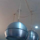 Set of 3 space age pendant lights, 1970s