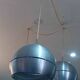 Set of 3 space age pendant lights, 1970s