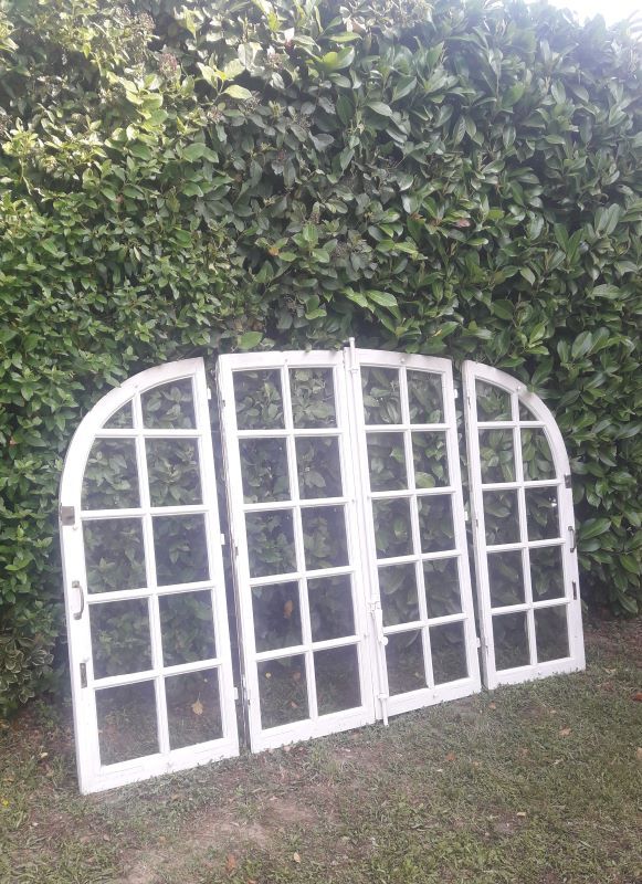 Glass window h146xl227 in arched oak