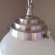 Art Deco white opaline glass globe pendant light