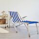 Deck chair - Vintage striped blue and white fabric.