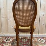 Set of 6 Louis XVI medallion chairs with caning.