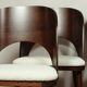 Dining chairs set of 4 oak wood white pearl buckle
