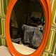 Miroir ovale orange
