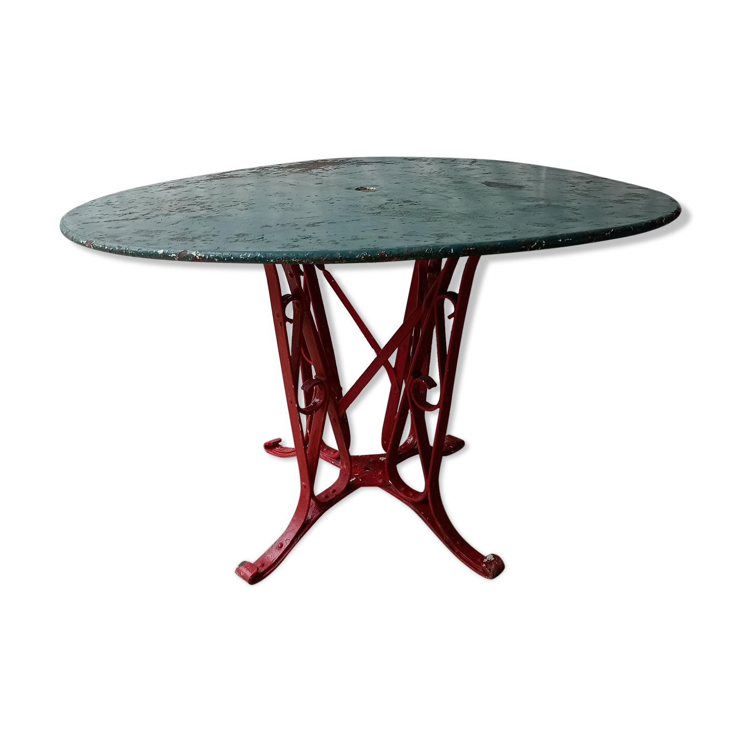 Eiffel style riveted metal garden table