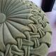 Vintage khaki velvet cushion in new condition.