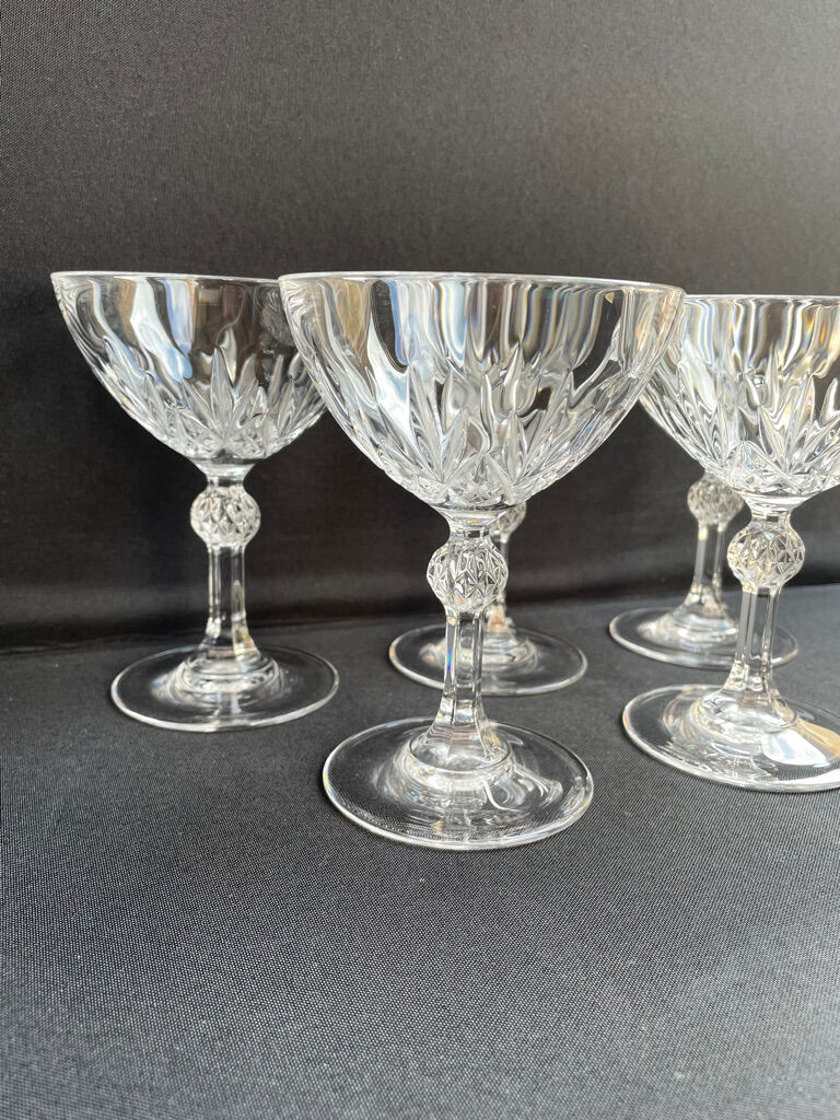 Champagne Glasses (5) - Mid-century modern - Crystal