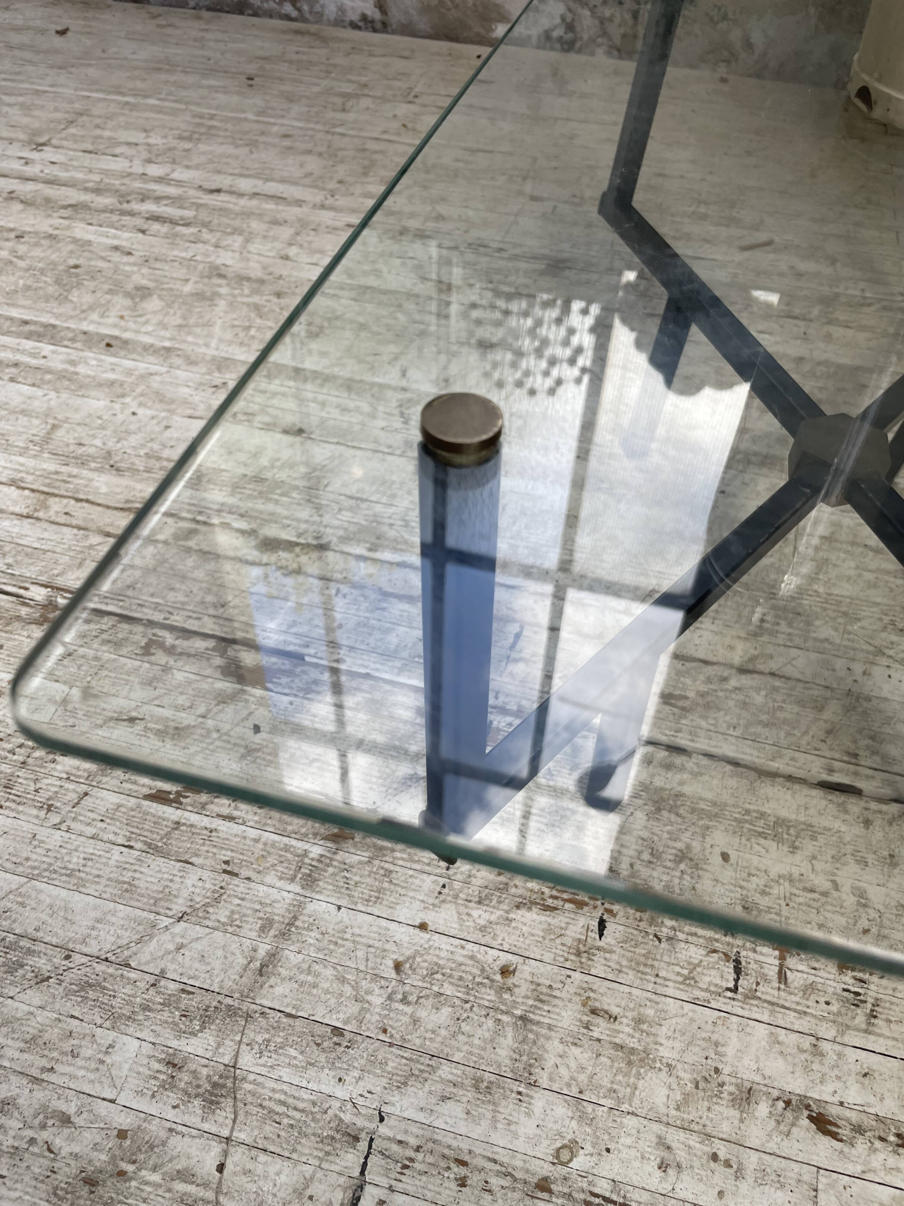 60s glass coffee table