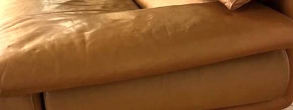 Camel leather sofa