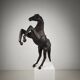 Early 20th Century Antique Leather Horse Sculpture with Glass Eyes