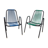 Paire de fauteuils scoubidou