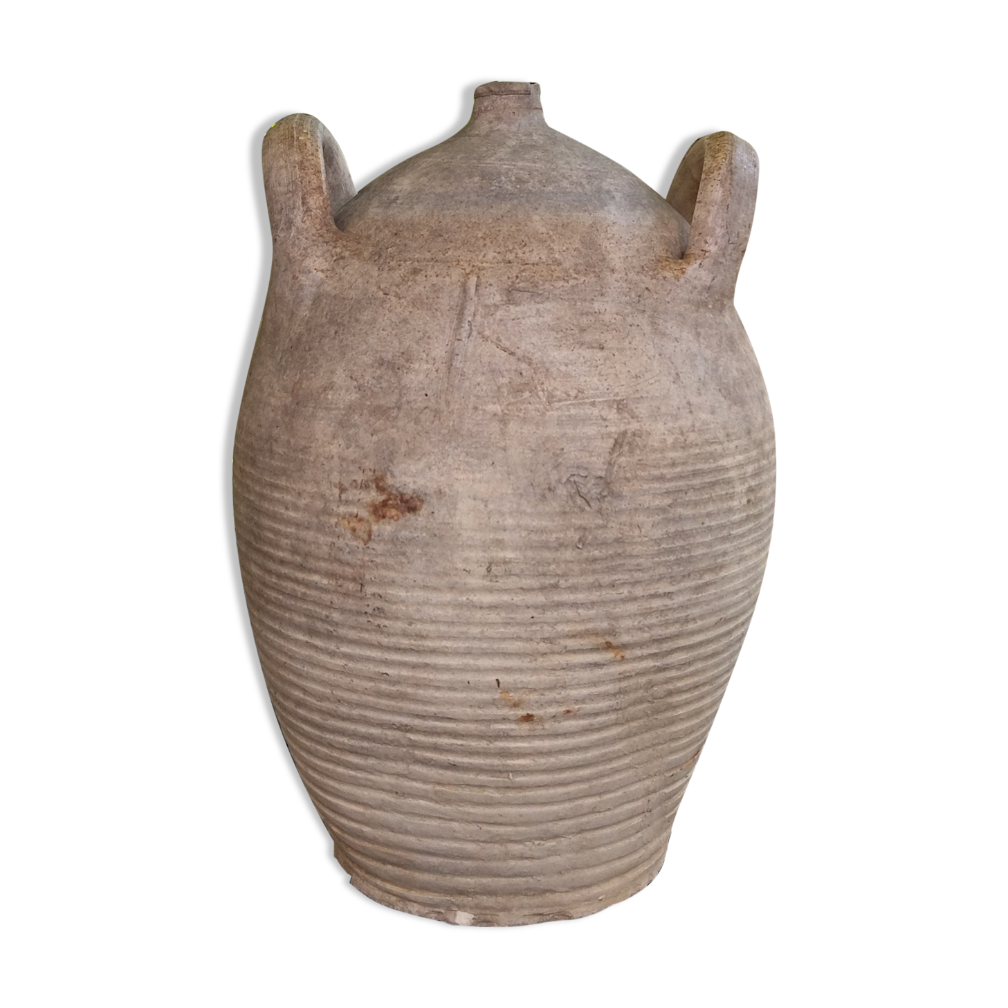 Ancient sandstone jar with two handles
