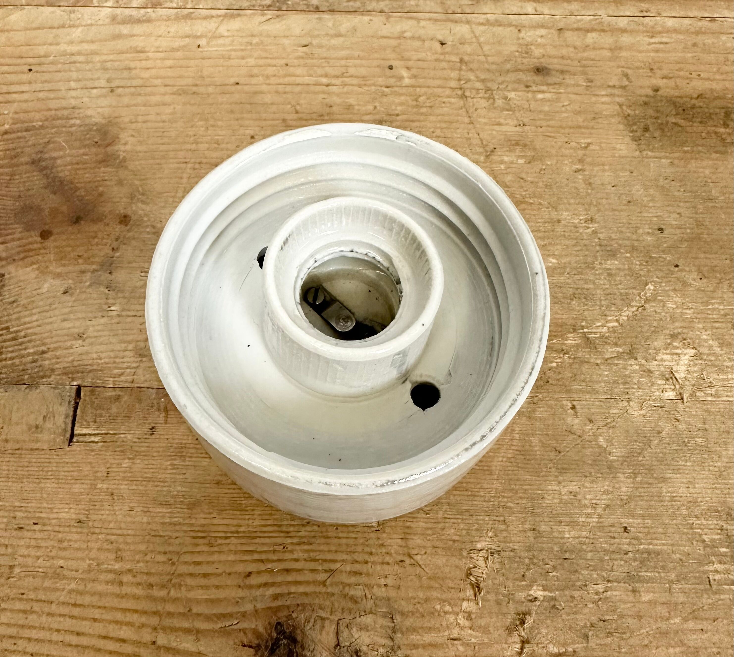 Vintage White Porcelain Ceiling Light, 1970s