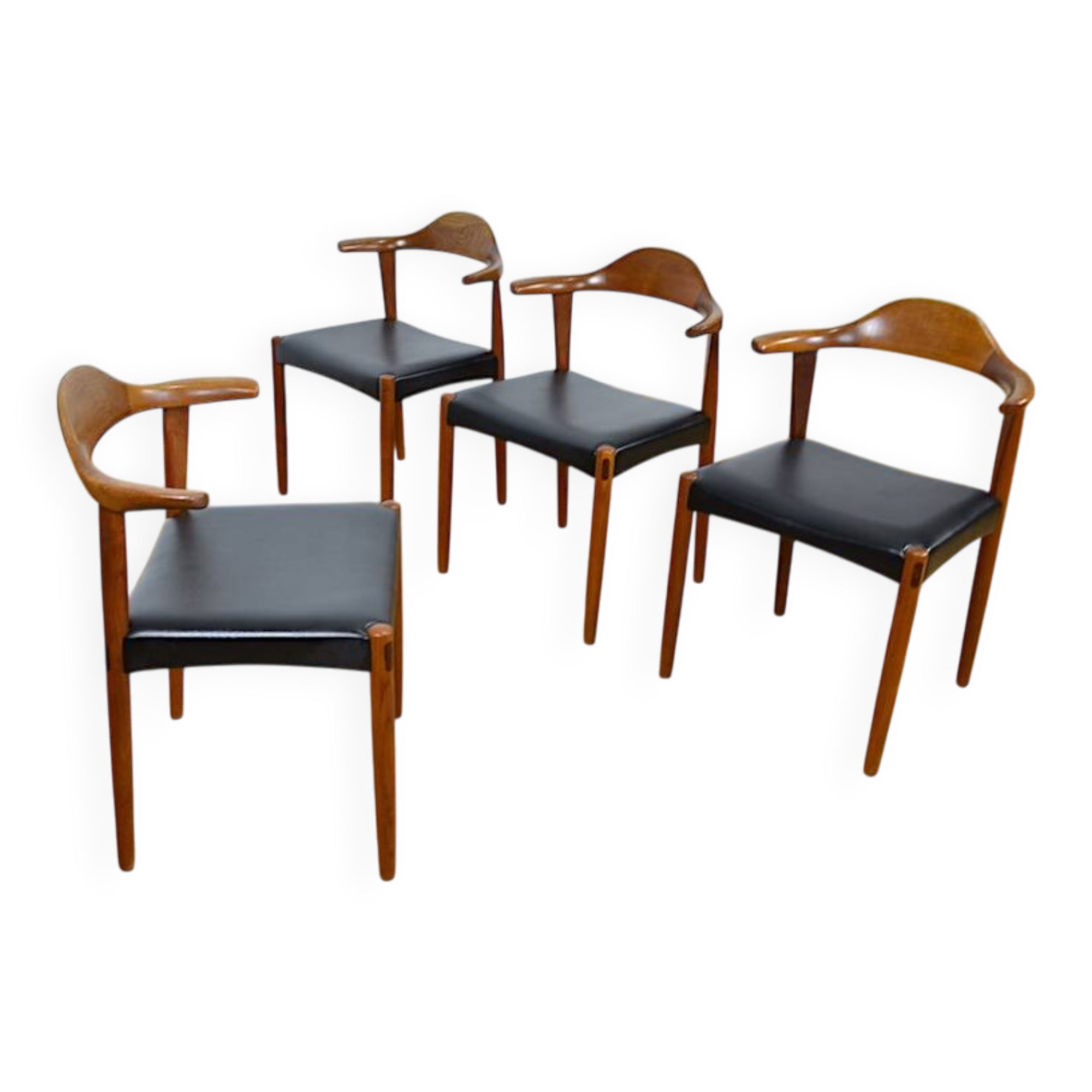 4 chaises danoises en teck par Jacob Hermann pour Randers Mobelfabrik