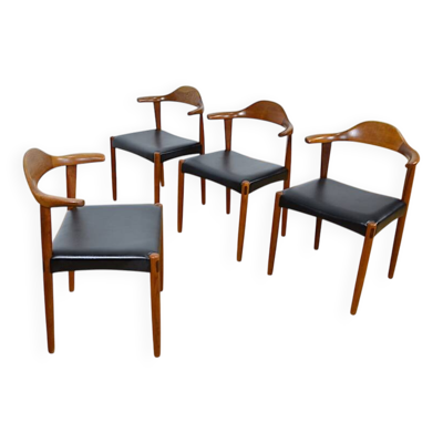 4 chaises danoises en teck par Jacob Hermann pour Randers Mobelfabrik