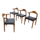 4 chaises danoises en teck par Jacob Hermann pour Randers Mobelfabrik
