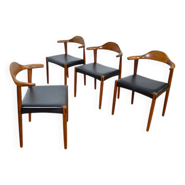 4 chaises danoises en teck par Jacob Hermann pour Randers Mobelfabrik