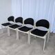 Set of 4 Vintage Aeon Mondial Stackable Chair / Dutch Postmodern Dining Cha