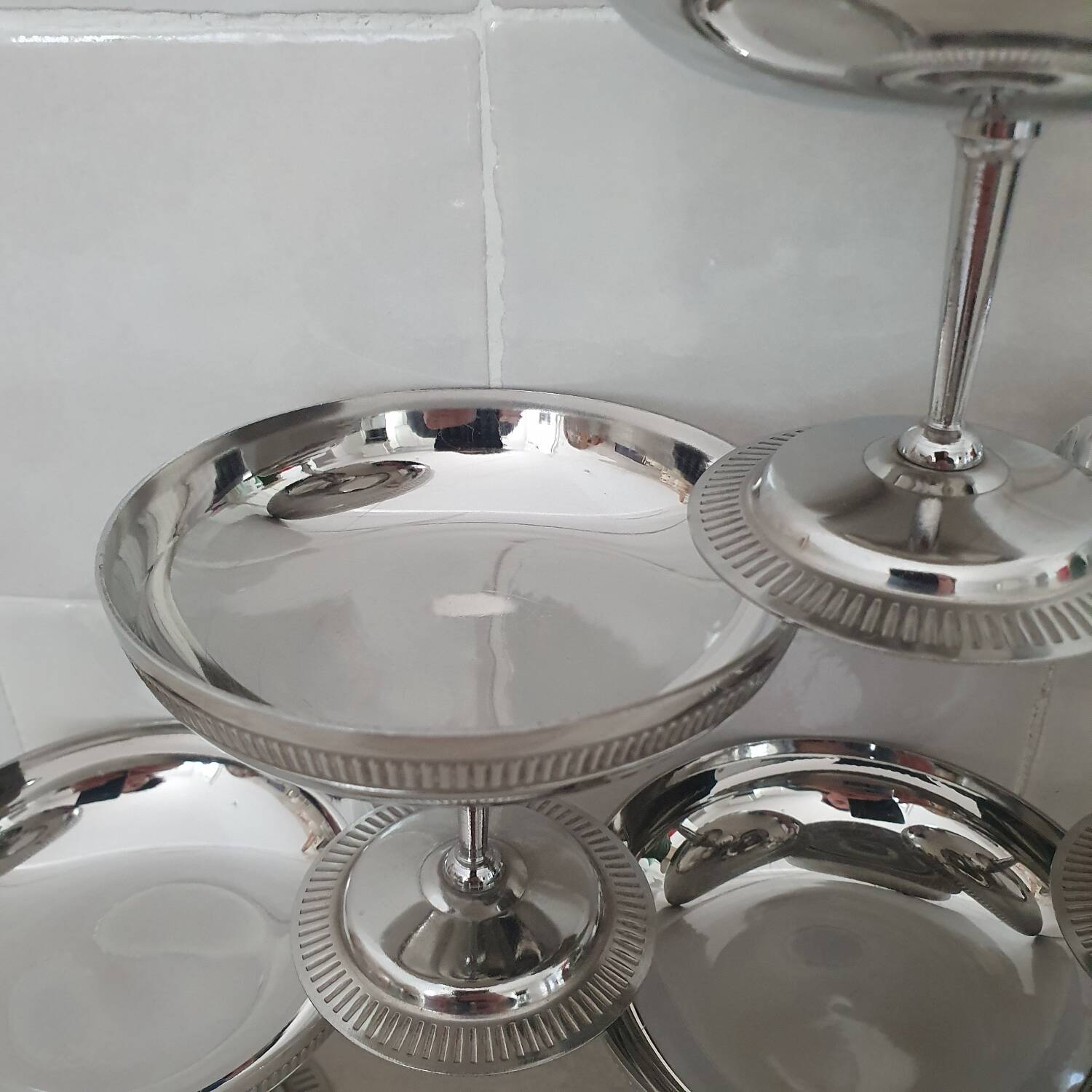 Chrome-plated stainless steel dessert bowls Jean Couzon