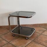 Coffee table or serving trolley on wheels. 1970. Space age.