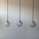 Lot 3 vintage suspension lamps in molded glass