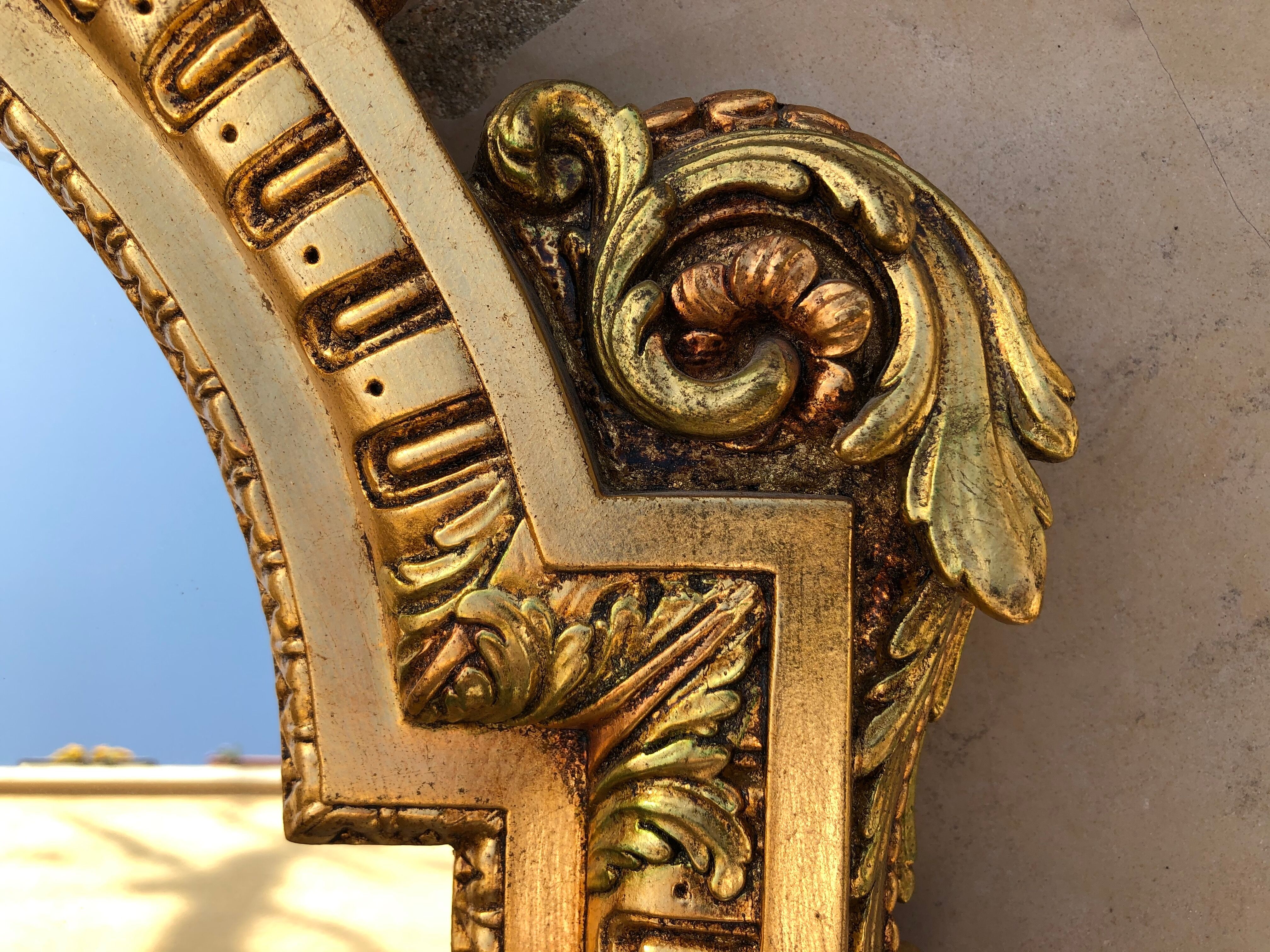 Gilded wooden mirror Regency style 54 x 95 cm