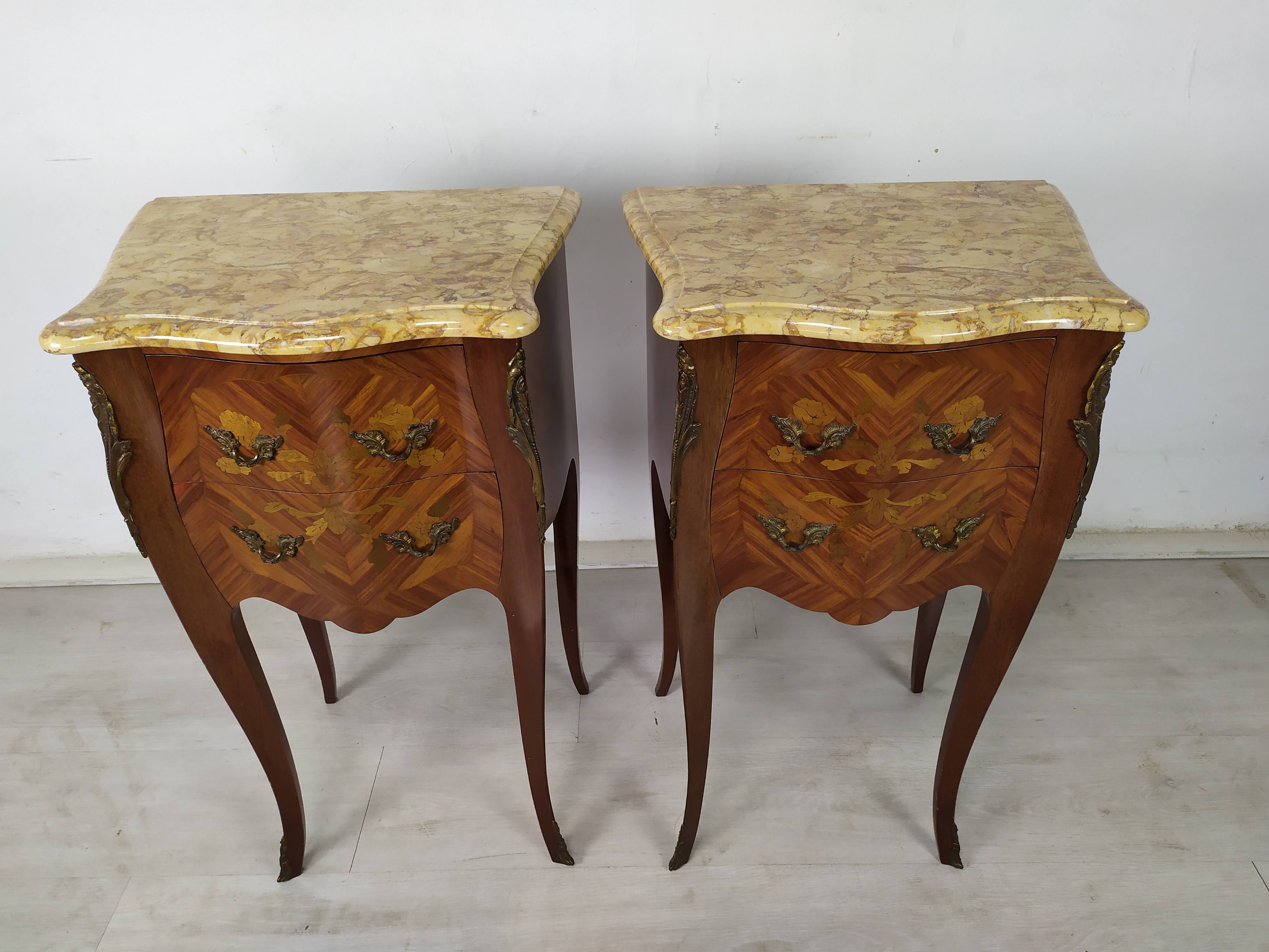 Pair of Louis XV style bedside tables