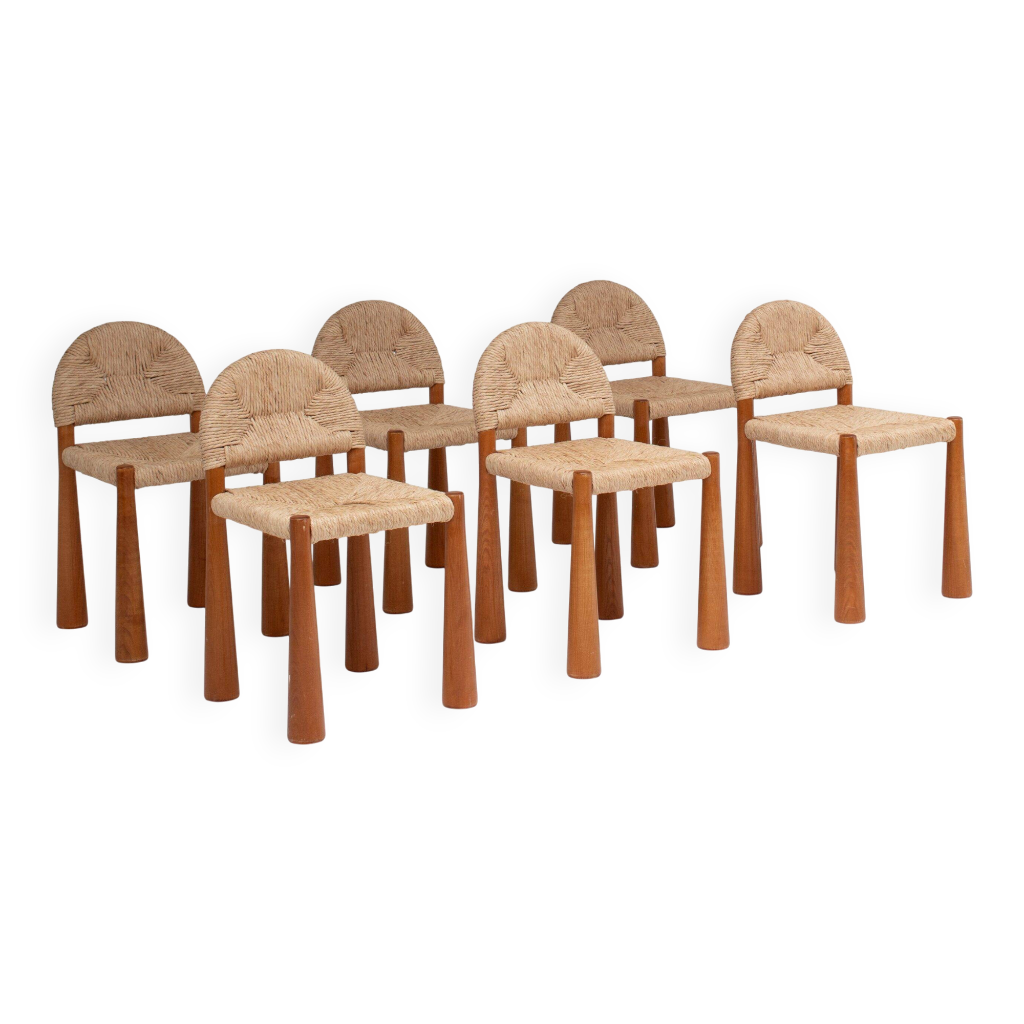 Ensemble de 6 chaises à manger Alessandro Becchi « Toscanolla » pour Giovannetti