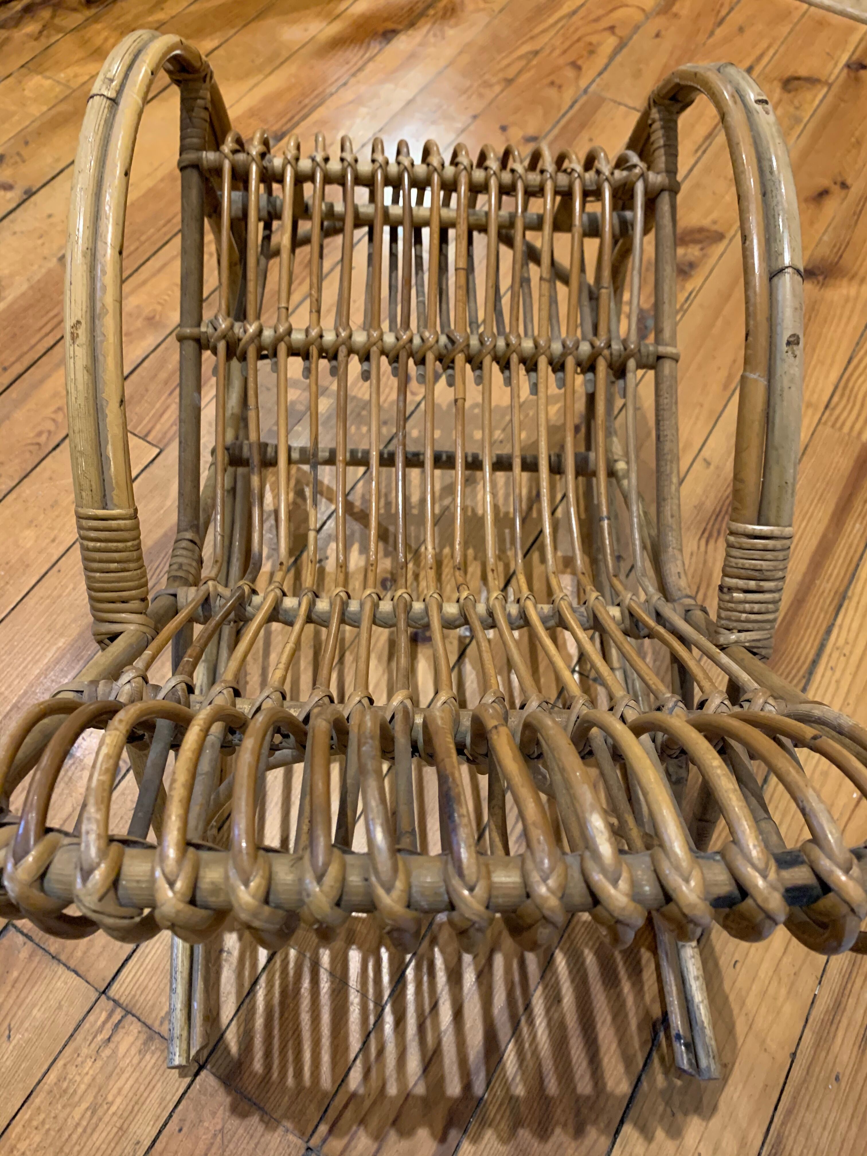 Rattan child rocking chair