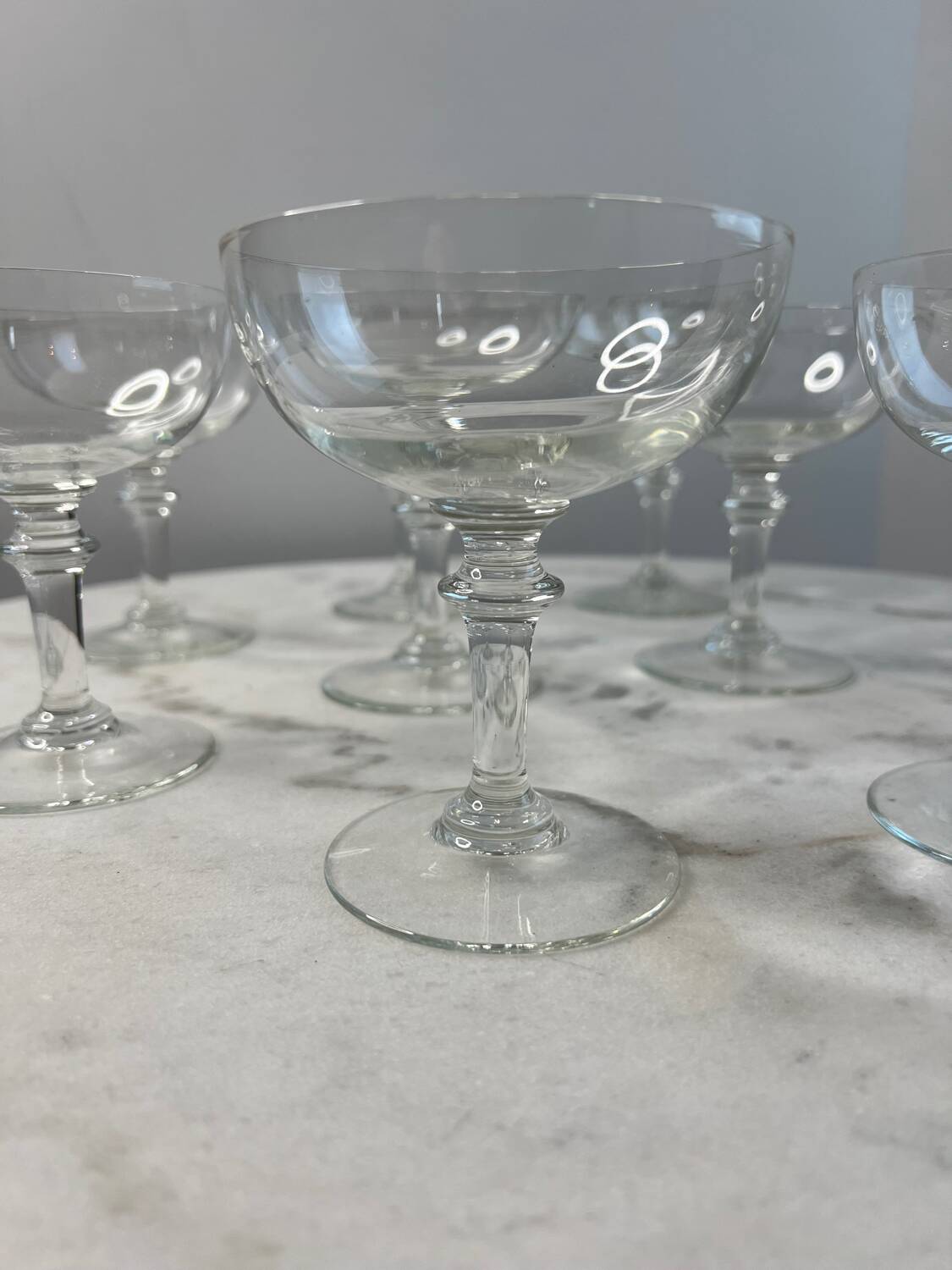 Set of 9 stemmed glasses