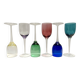 Set of Six Colorful Murano Blown Glass Wine Glasses, Italy 1980s
