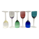 Set of Six Colorful Murano Blown Glass Wine Glasses, Italy 1980s