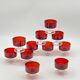 Set of glasses / champagne glasses, Luminarc, ruby / vintage red