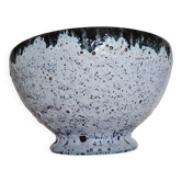 Coupe grès Accolay - glaçure lava noir & blanc