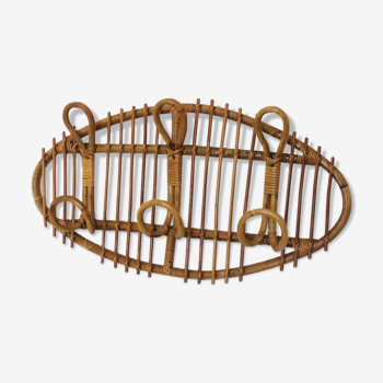 Rattan coat rack