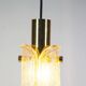 Petite brass and bubble glass pendant chandelier by Glashutte Limburg