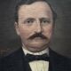 Portrait, oil on canvas of a man with a moustache signed Louis Joseph Digout, 19th century.