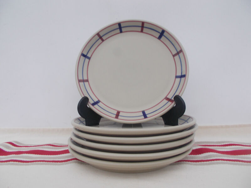 6 assiettes desserts basque en grès décor amatxi