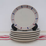 6 assiettes desserts basque en grès décor amatxi