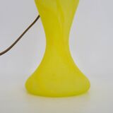 Yellow glass paste mushroom lamp in Art Nouveau style