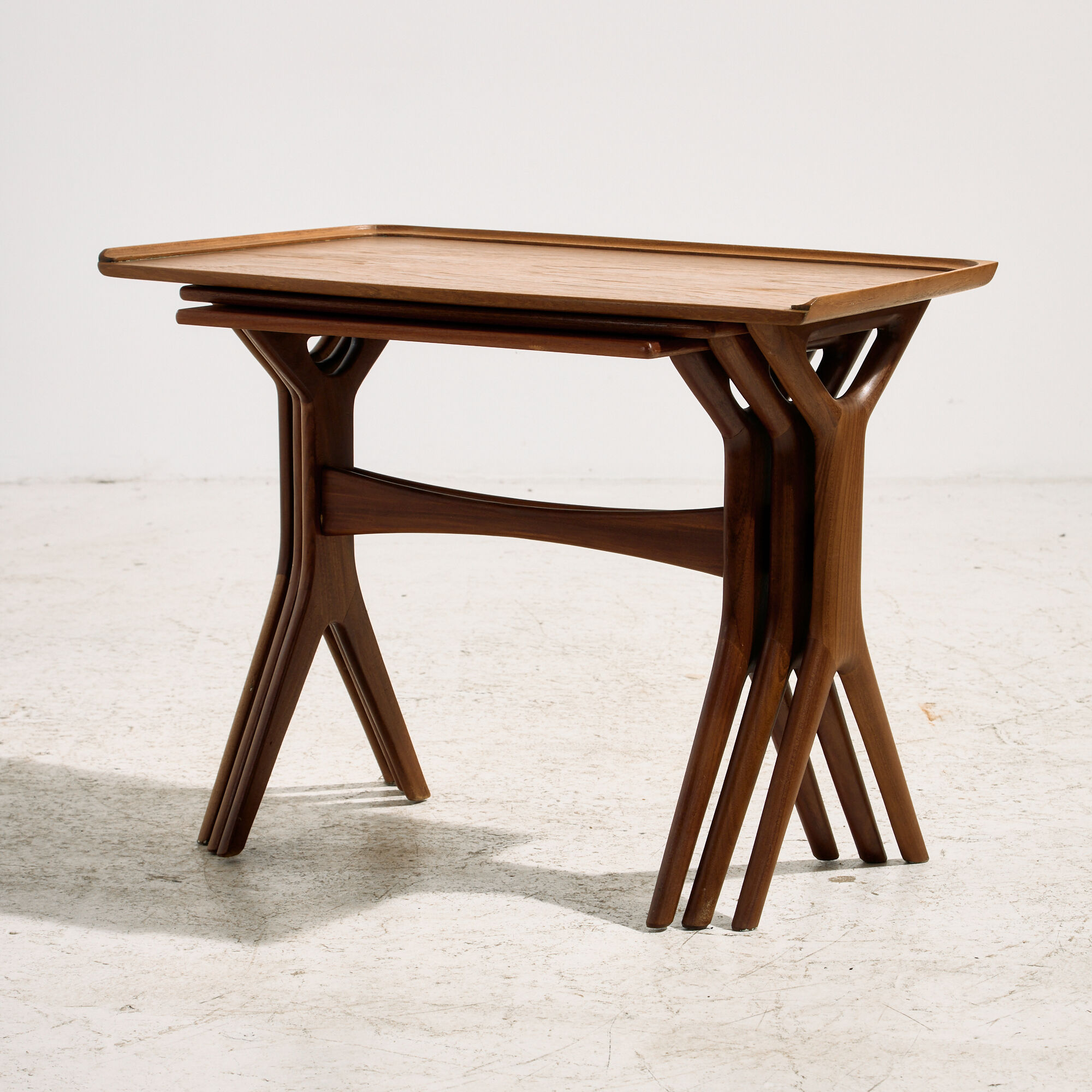 Tables gigognes en teck par Johannes Andersen pour CFC Silkeborg, ensemble de 3