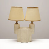 A cracked ceramic art deco lamp