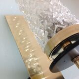 Pair of brass and glass wall lamps tube / vintage 60s-70s