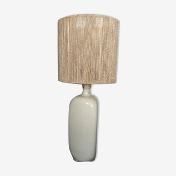 Table lamp in stoneware and jute thread