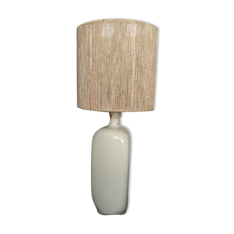 Table lamp in stoneware and jute thread