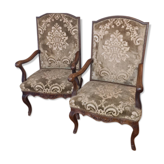 Pair of regency style armchairs, mid-19th century